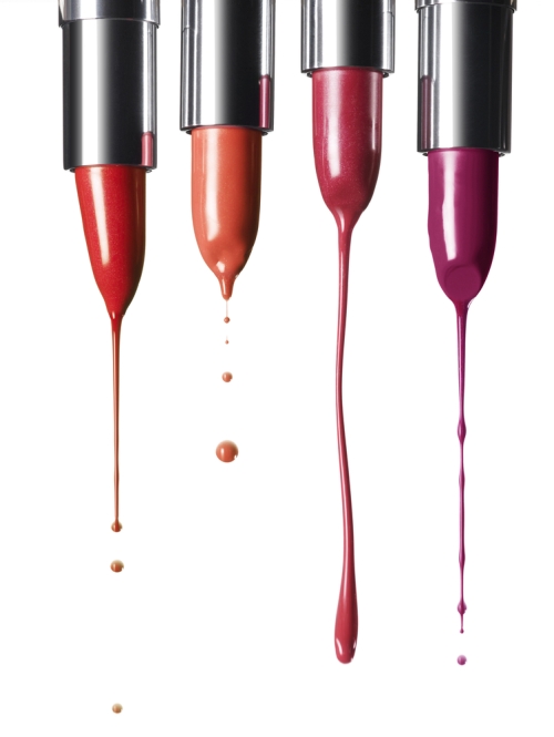 Various colors of dripping lipstick shades